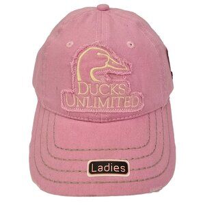 Ducks Unlimited Women’s Hat Pink Distressed Ladies Fit Outdoor Cap NEW OSFM‎